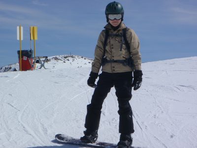 Snowboarding day 3 at Mammoth (I forgot to bring my...