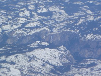 Yosemite Falls, center still flows probably since it's...