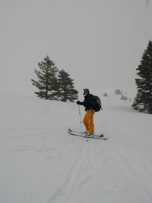 Catherine, making the final climb on our trip, with less...