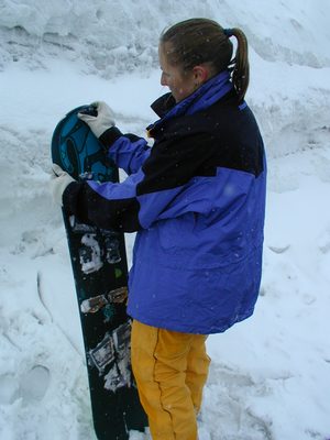 Catherine, unhooking the "whale" clamps(Step 3).