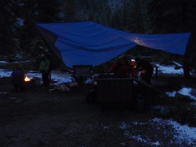 Snow camp on Saturday night. Our friends Jon, Liz,...