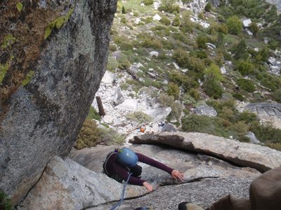 Monica finishing up pitch 1 of Fear Of Flying (5.9) on...
