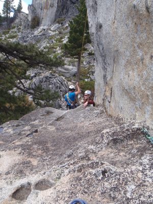 While waiting a the top, Jon and Liz rappelled into view...