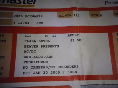 So, AC/DC was in town Friday night.  No, we did not go. ...