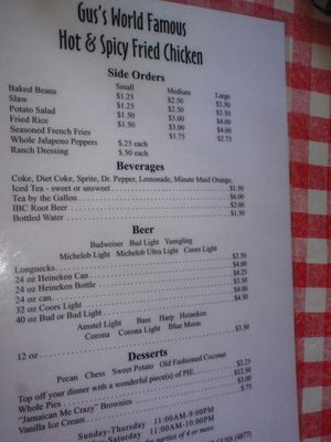 Menu: so cheap!