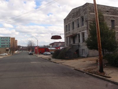 An old burnt out hotel.
