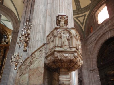 Pulpit in the cathedral. 