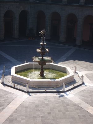 Winged horse fountain.