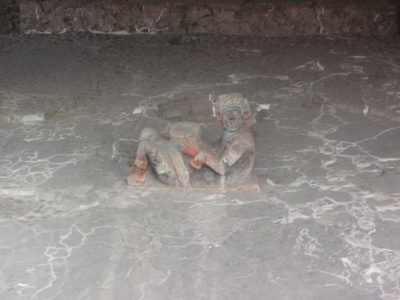 Unearthed Tlaloc god (rain god).