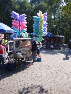 Colorful cotton candy for sale in Chapultepec Park.