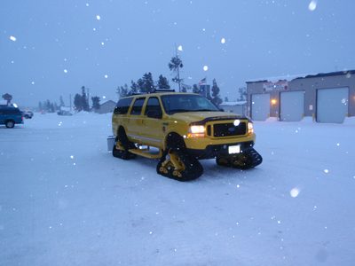 Snowyacht VI: our 1.7 mpg Ford Excursion piloted by Dave...