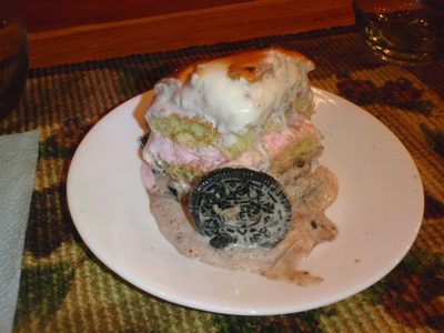 Oreo peppermint bark baked alaska, which I baked for...