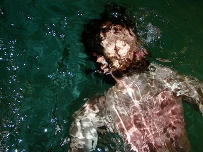 Jay, underwater.