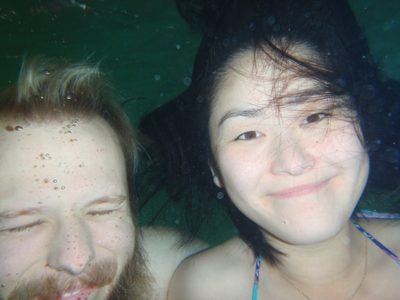 John and Monica underwater.  I hate opening my eyes in...