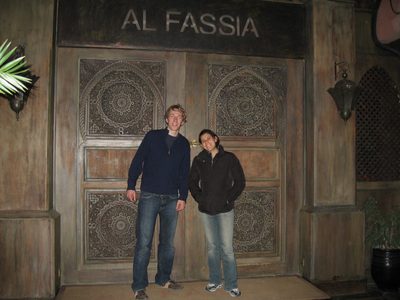 Trevor and Heidi outside the front door to Al Fassia.