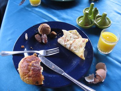 Breakfast at the Riad Omar, which was included with our room.