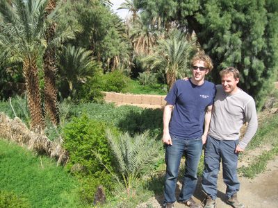 Trevor and John next to a peapod patch in an Oasis south...