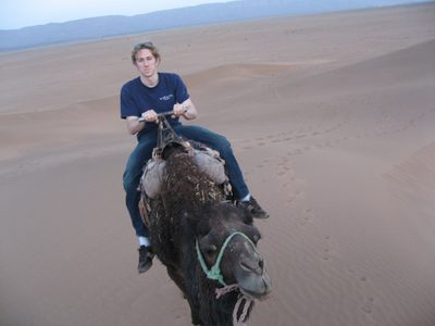 Trevor and his beast trekking the dunes.