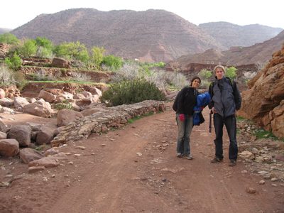 Heidi, Trevor and a mountain village above Animeter in...