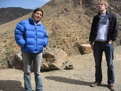 Heidi and Trevor resting on the 5km hike down from the...