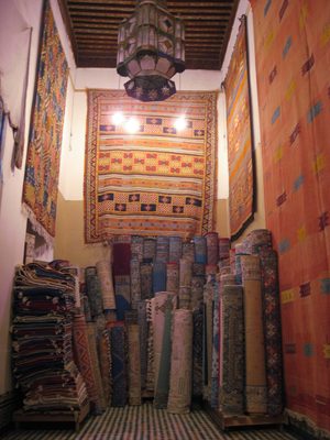 The ultimate cliche: A Moroccan rug shop.