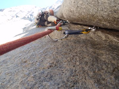 Jeff aiding La Escuela (5.11b free, not sure what the...
