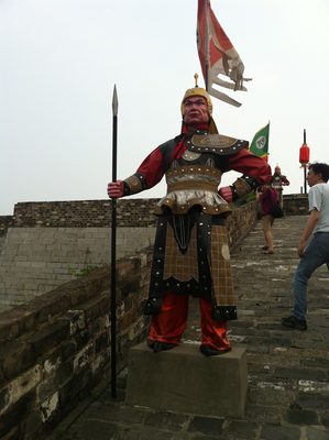 Life size toy soldier guarding the city.