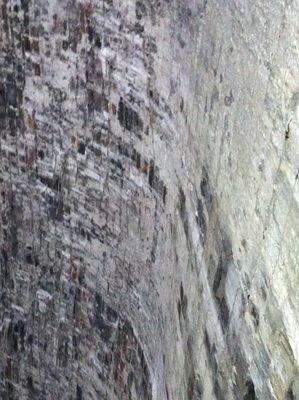 Inside the wall, where food and ammunition and other...