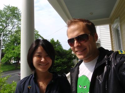 John and Monica heading out to the farmers' market on...
