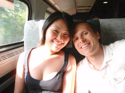 Riding Amtrak back from Hudson to New York City. It was...