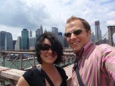 John and Monica on the Brooklyn Bridge. It was very...