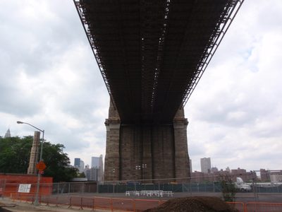 Below the Brooklyn Bridge. Hard to believe this thing...