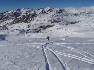 Riding back down toward the cabin (at around 9,200 ft).