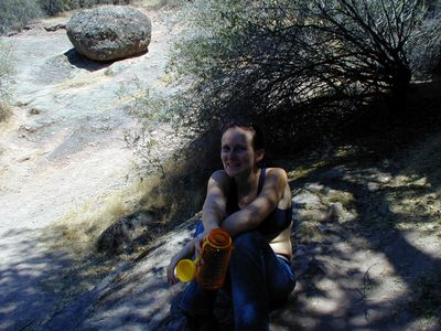 Rachel taking a water break.  Who would have thought the...