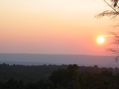 Sunset from viewed from halfway up the cliff.