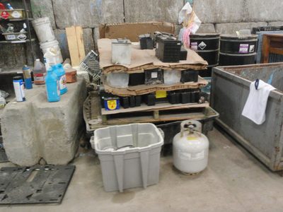 Car batteries which contain lead acid are also toxic waste.