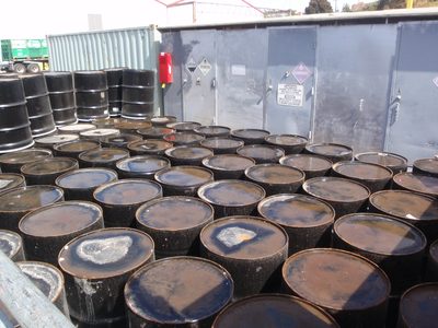 Toxic waste drums.  Who knows where these go next.