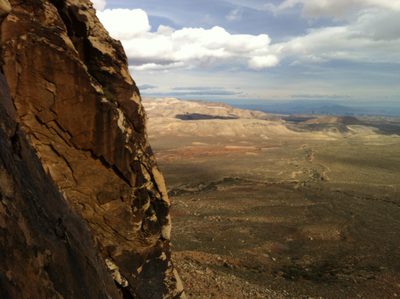 View from part way up the climb. If you zoom in you can...