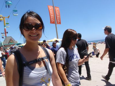 Monica at the Santa Cruz Beach Boardwalk with her...