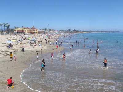I can't believe so many people are at the beach,...