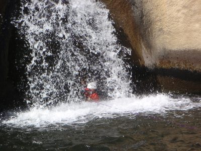 John, at the end of the rappel.  I decided to just stay...