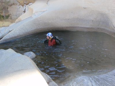 Joel, swimming down canyon.  At this point, we are past...