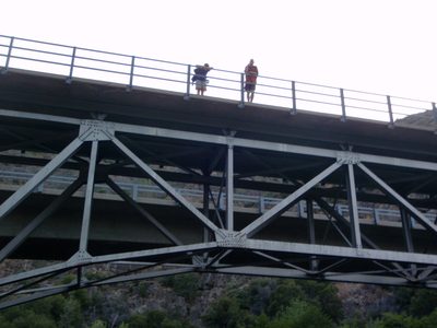 Catherine and Joel on the Johnsondale Bridge.