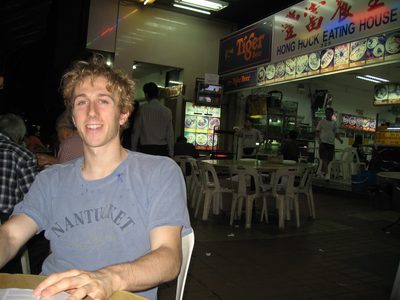 Trevor ordering fish head curry, on the Singapore...