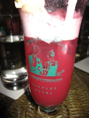 Singapore Sling at the Raffles Long Bar.
