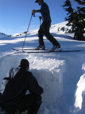 Lance prepares to teach us a thing or two about avalanche safety.