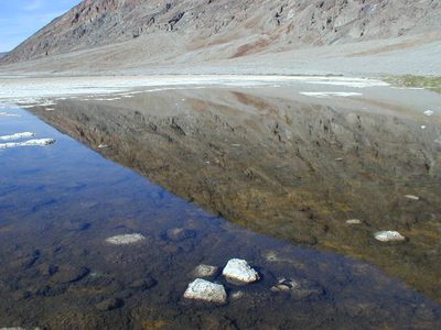 That water which is bad.  Badwater, Death Valley.