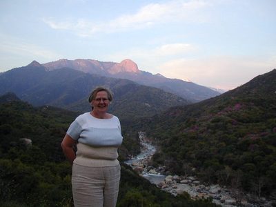 Mom and Moro Rock in the background. 