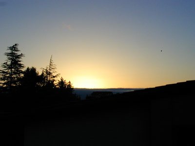Sunrise from the roof of Florence Moore Hall.