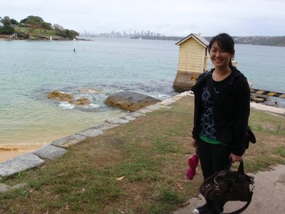 Monica, at the beach in Watson's Bay.